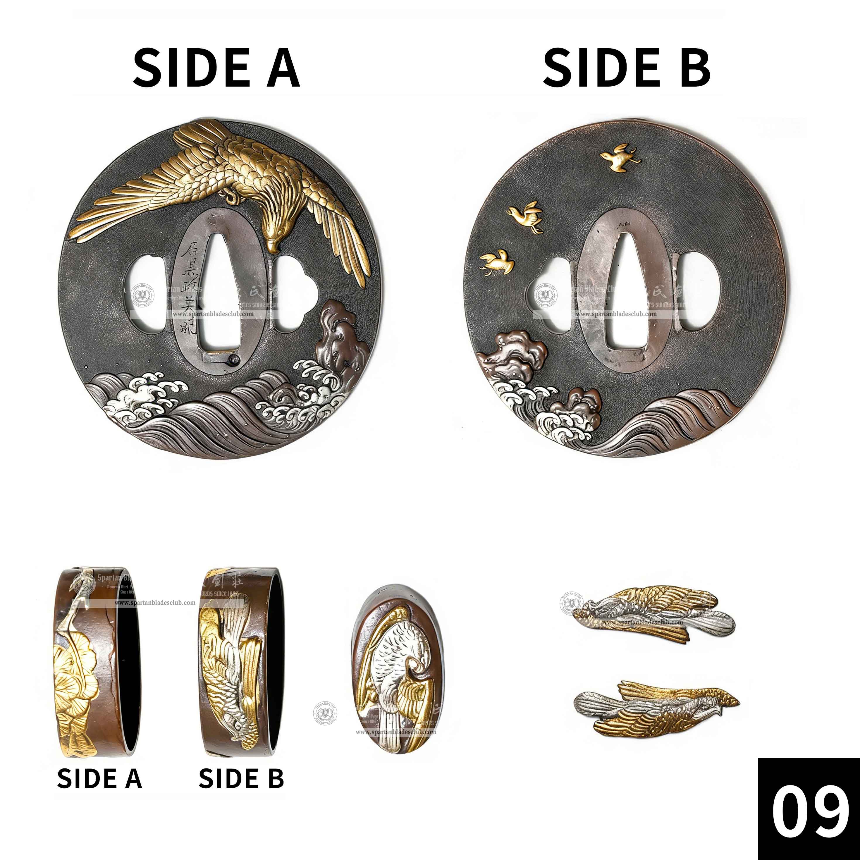 Custom Your Katana | Bird | Complete Set Fittings (Brass Gilded) | Spartan Blades Club | CHEN'S SWORDS 1892 - Spartan Blades Club - 陳氏劍莊1892