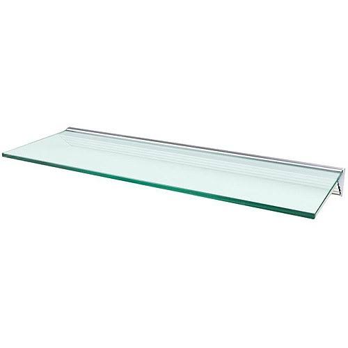 Homestyle Glacier Shelf with Silver BRACKET, Opaque