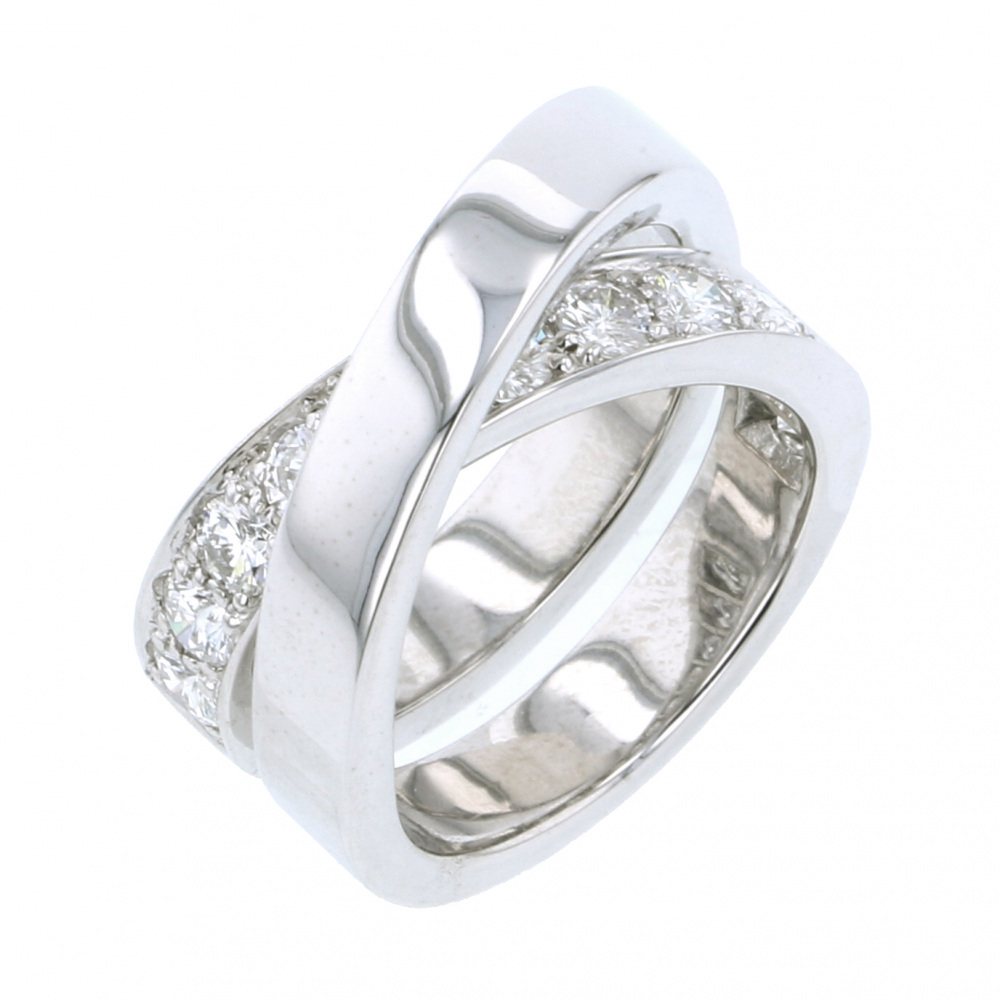Cartier Paris #47 Ring 18K White Gold Diamond