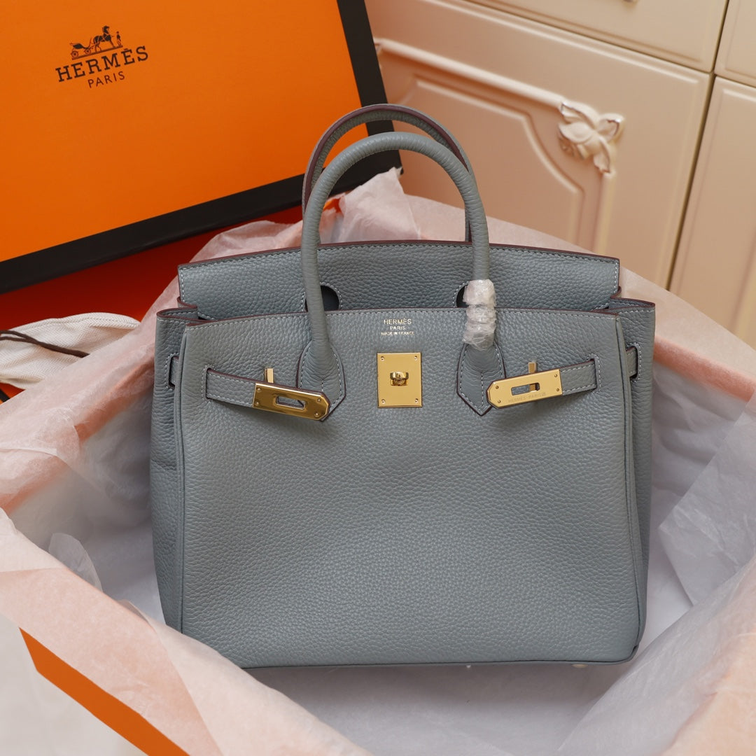 Hermes Birkin Bag 30 Tempered Gray Togo Gold Hardware