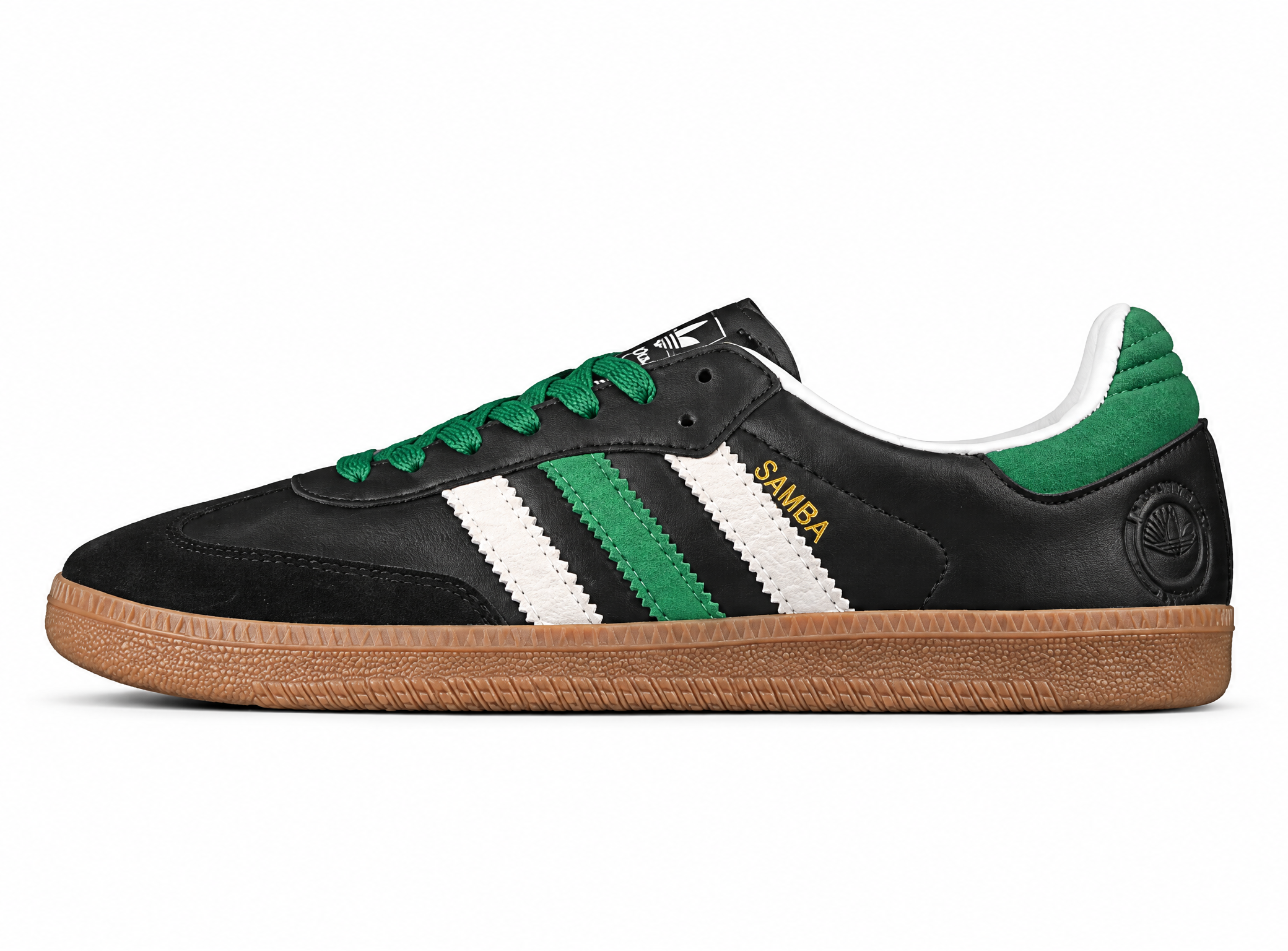 Adidas Samba Vegan Shoes Core Black/Cloud White/Green FW2429