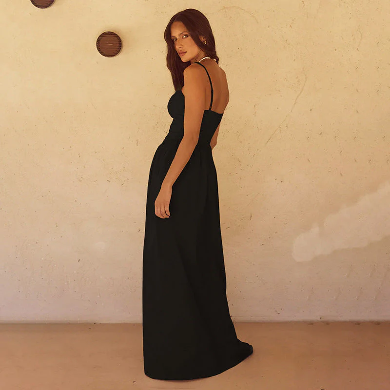 Elegant V-Neck Empire Waist Maxi DressClistos