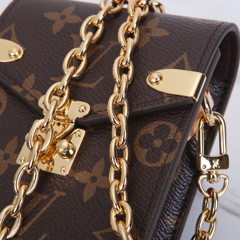 [Premium Quality] – Louis Vuitton Phone Pouch Métis Brown 6.7 Inches N00144