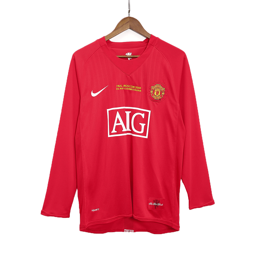 Retro Soccer Jersey ROONEY #10 Manchester United Home Long Sleeve 2007/08 - UCL Final
