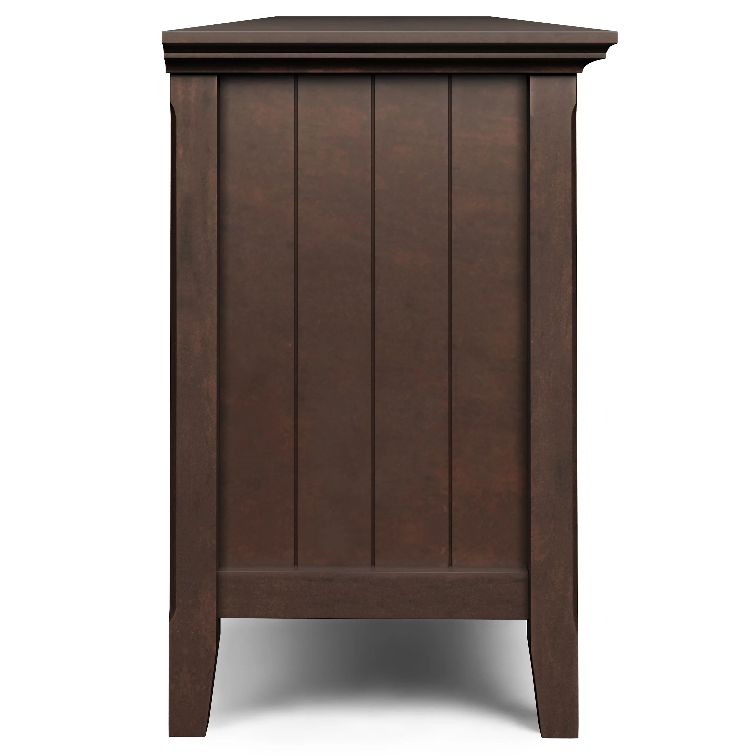Simpli Home Acadian SOLID WOOD 72 inch Wide Transitional TV Media Stand in Brunette Brown For TVs up to 80 inches