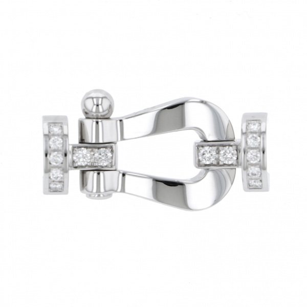 FRED Force 10 Lm Half Pave Accessory 18K White Gold Diamond