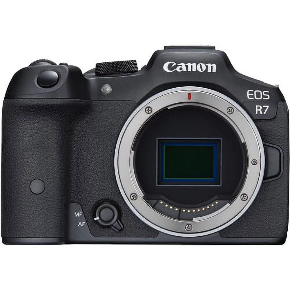 Canon EOS R7 Mirrorless Camera with 18-150mm Lens Content Vlogging Kit with DM-E100 Microphone & HG-100TBR Tripod Grip + 64GB Extreme Accessory Bundle (37 Items)