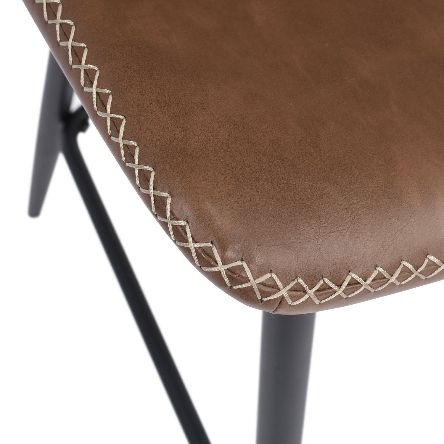 JL Creation Edmund Black Faux Leather 39.3 in. H Counter Bar Stool (Set of 2)