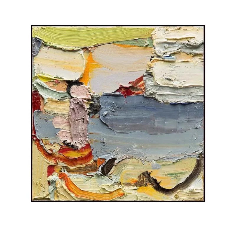 DZ999 - Los Angeles Custom Thick Color Pure Hand-Painted Oil Painting Entry Modern Abstract Collision Color Handmade Large Painting Series