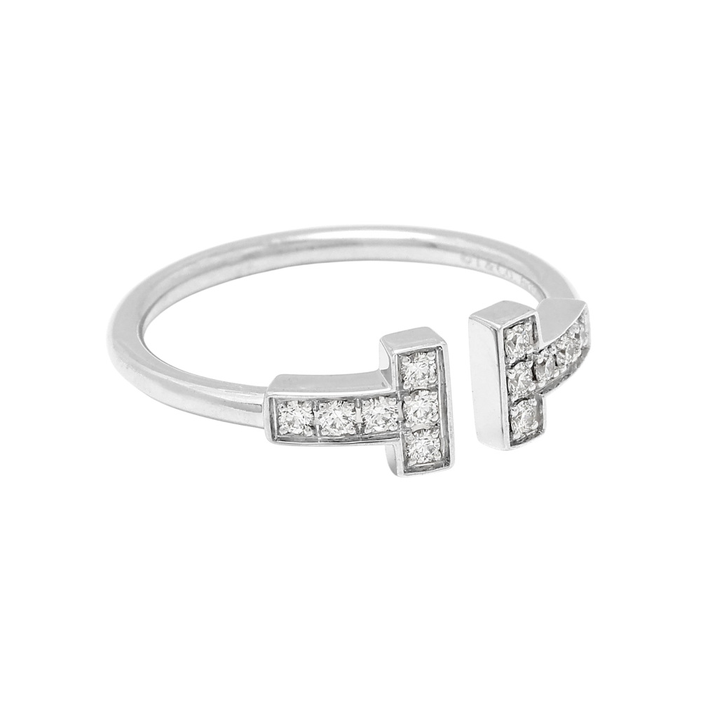 Tiffany & Co. Tiffany T Diamond Wire Ring 18K White Gold 60147235