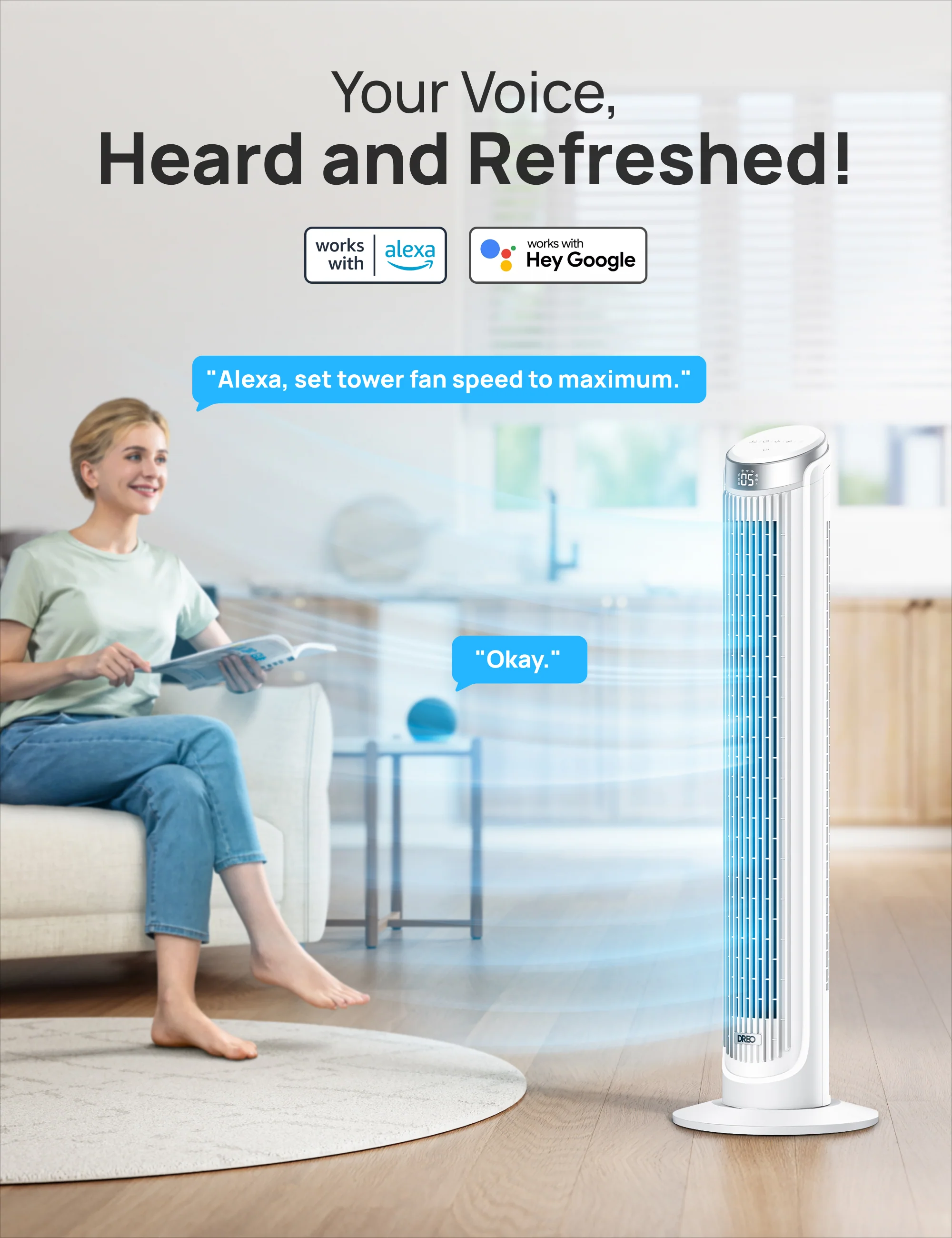 Smart Tower Fan Cruiser Pro T3S 26ft/s