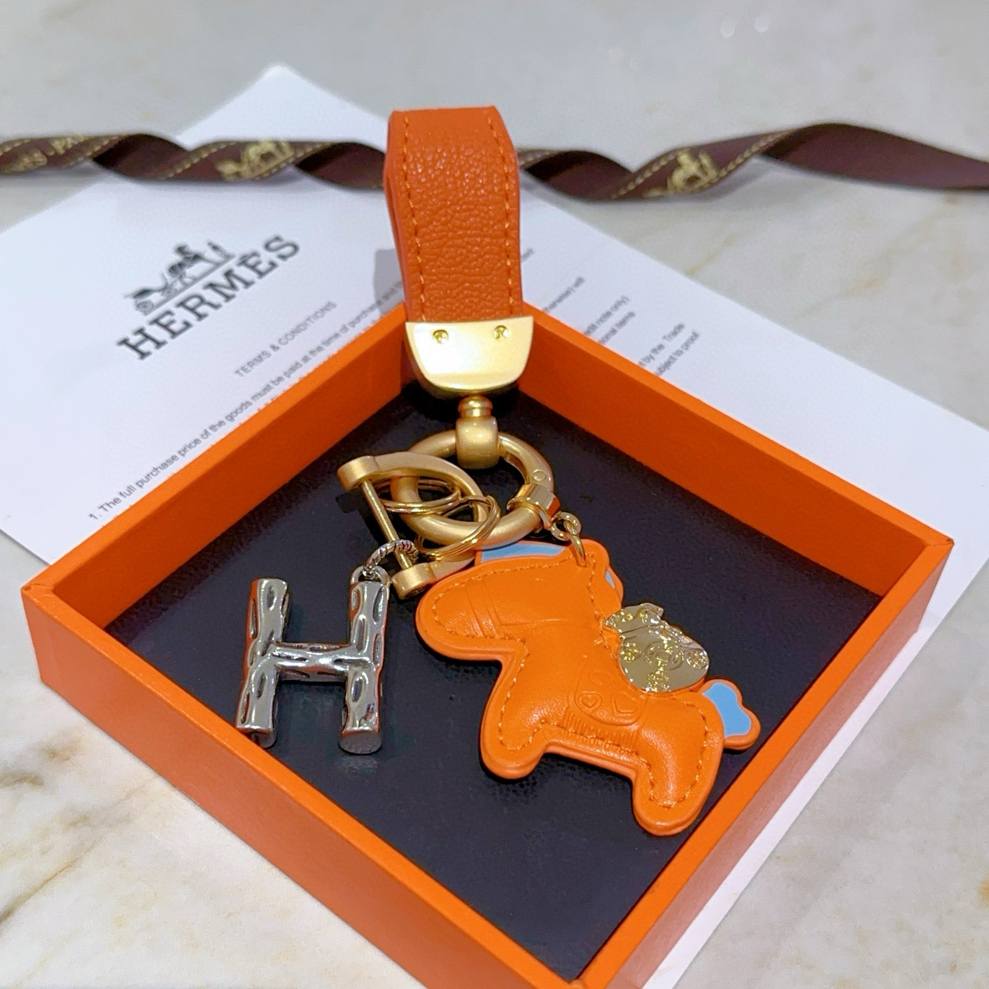 Hermès keychain thickened platinum version - cnluxepick