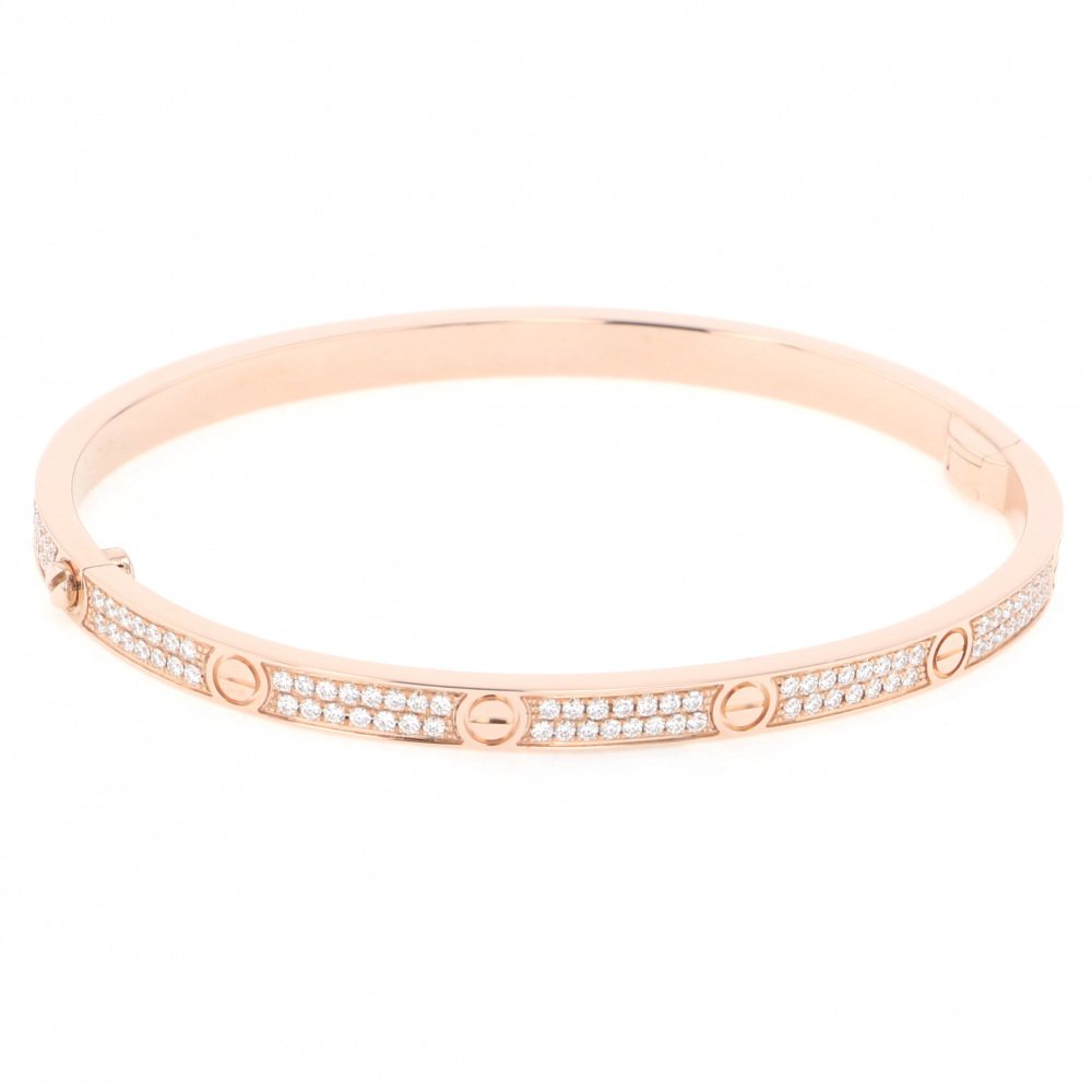 Cartier Love Pavé Diamonds Bracelet 18K Rose Gold