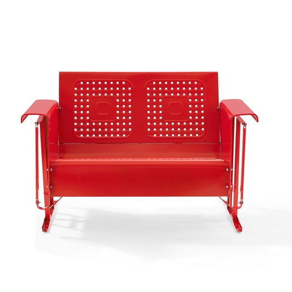 Crosley Bates Loveseat Glider in Red