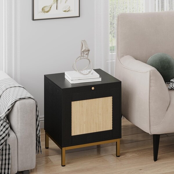 2Pcs Classic Wood Grain Pattern Side End Table