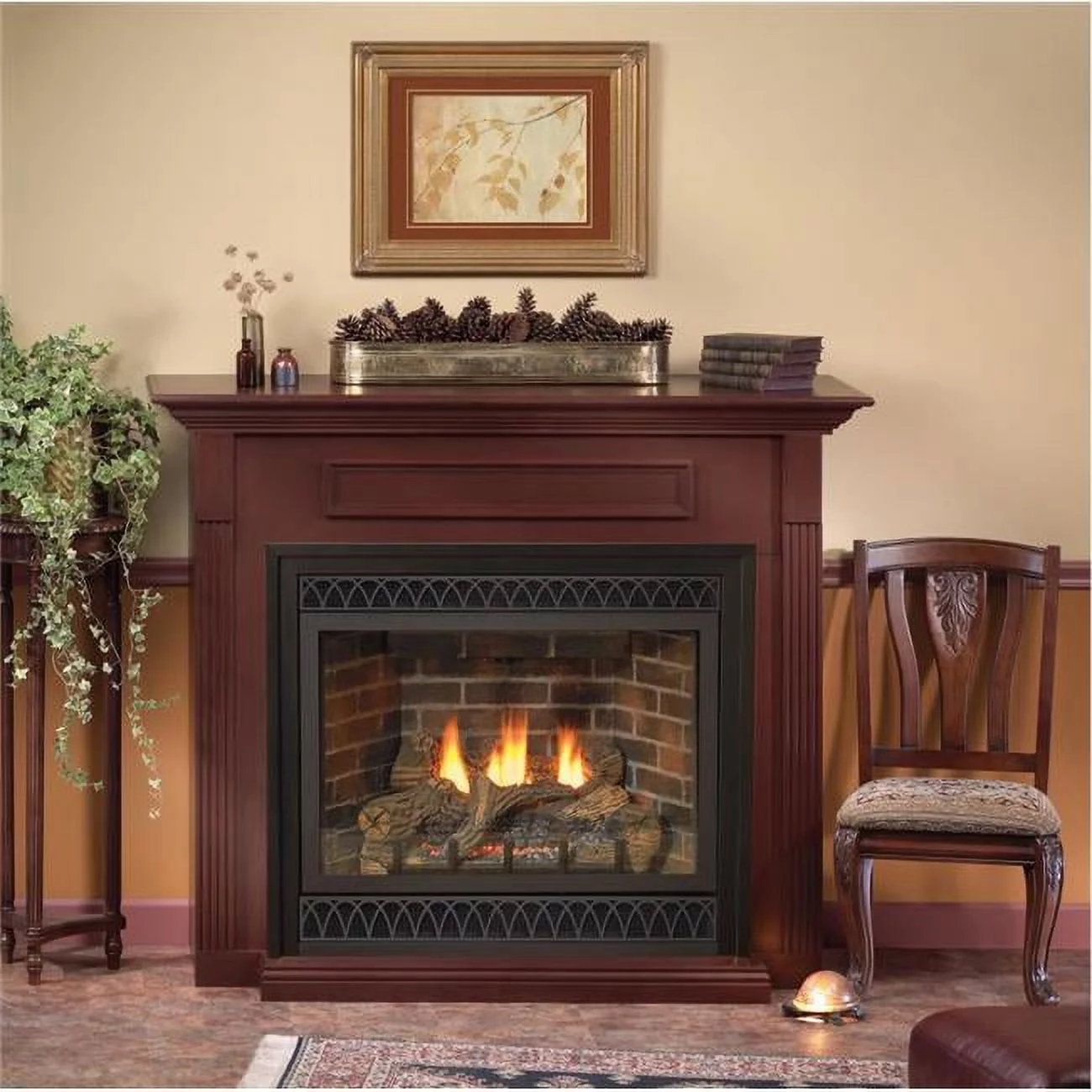 Empire EMBF3SUH Standard Cabinet Mantel with Base, Unfinished Hardwood