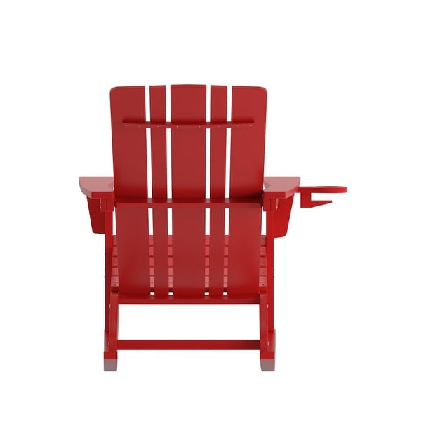 AllWeather Rocking Adirondack Chair with Swiveling Cupholder
