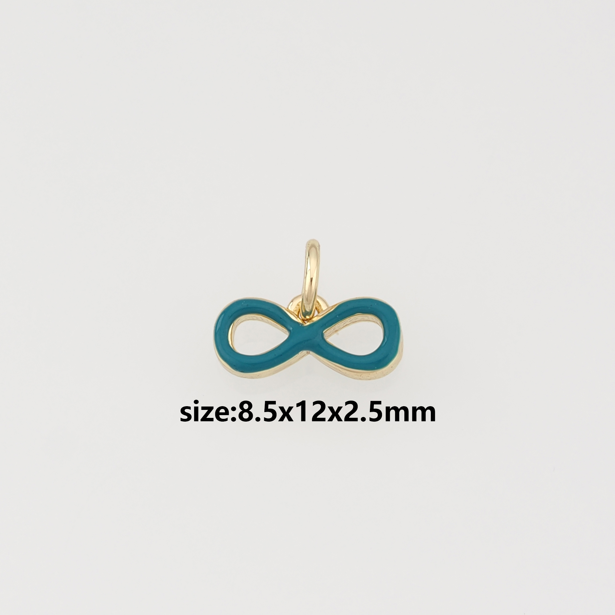 18K Gold Filled Infinity Pendant,Enamel Infinity Charm Earrings Necklace for DIY Jewelry Making Supply