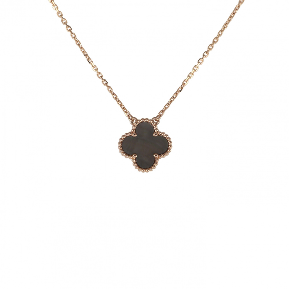 Van Cleef & Arpels Vintage Alhambra Pendant Necklace 18K Rose Gold Mother of Pearl VCARP4KK00