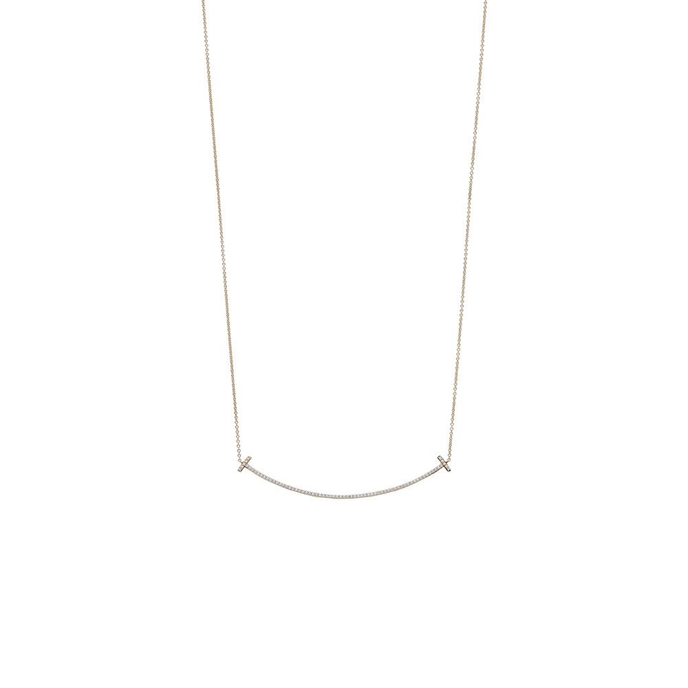 Tiffany & Co. Tiffany T Smile Necklace 18K Yellow Gold Diamond 60011656