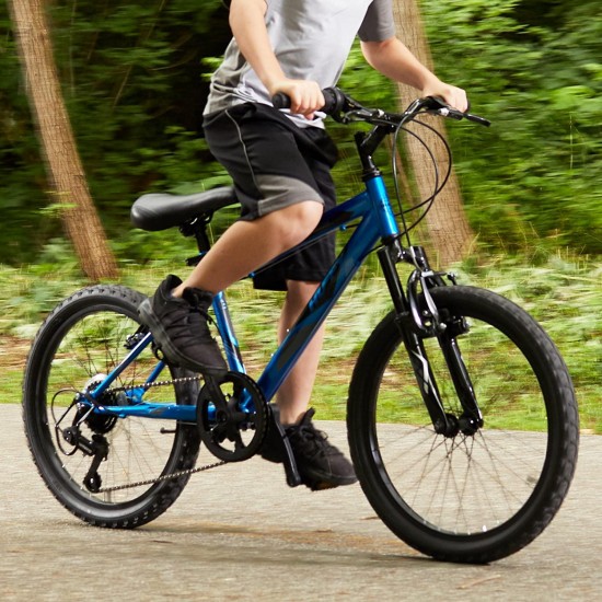 Kids Hardtail Mountain Bike for Boys, Stone Mountain 20 inch 6-Speed, Metallic Cyan (73808)