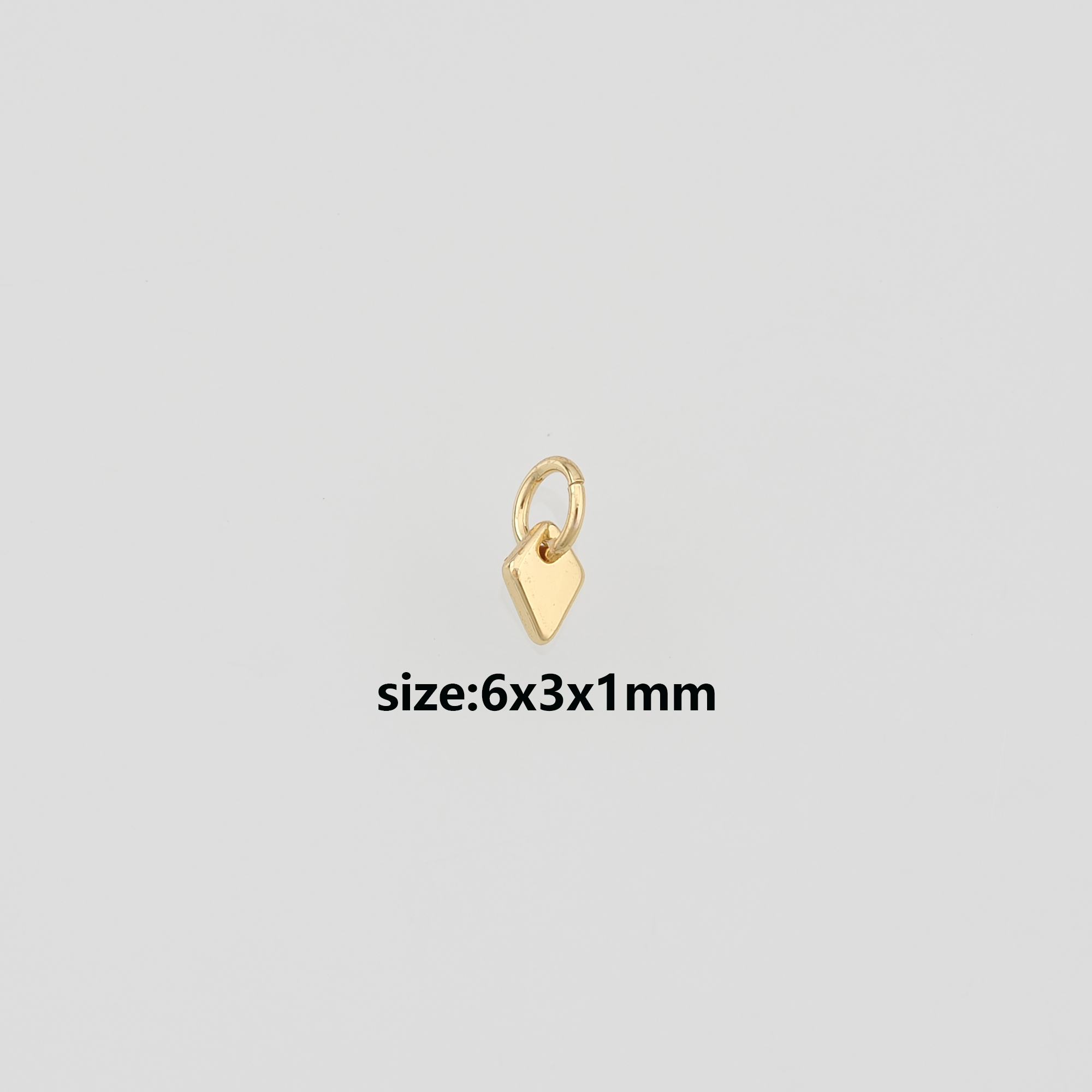 20Pcs18K Gold Filled Rhombus Pendant,Dainty Rhombus Charm Earrings Necklace for DIY Jewelry Making Supply