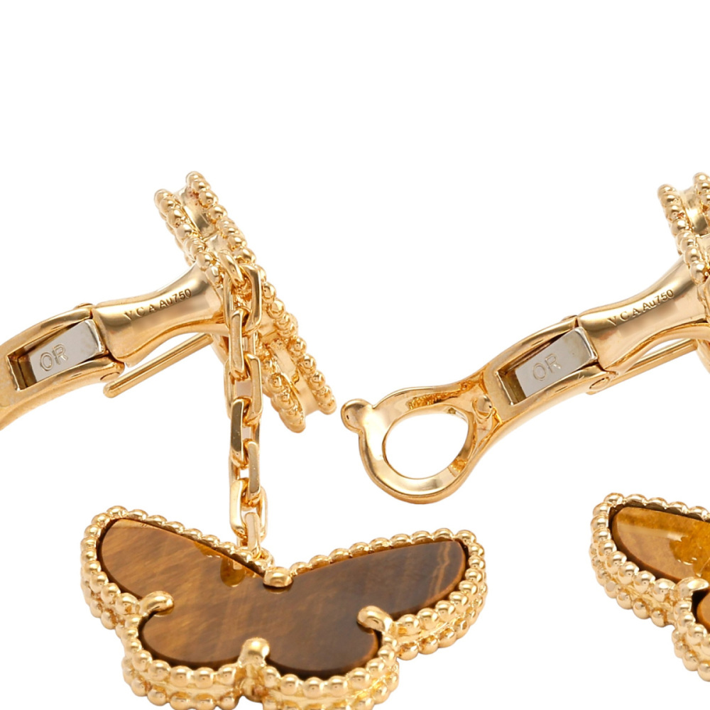 Van Cleef & Arpels Lucky Alhambra 2 Motifs Earrings 18K Yellow Gold VCARD79800