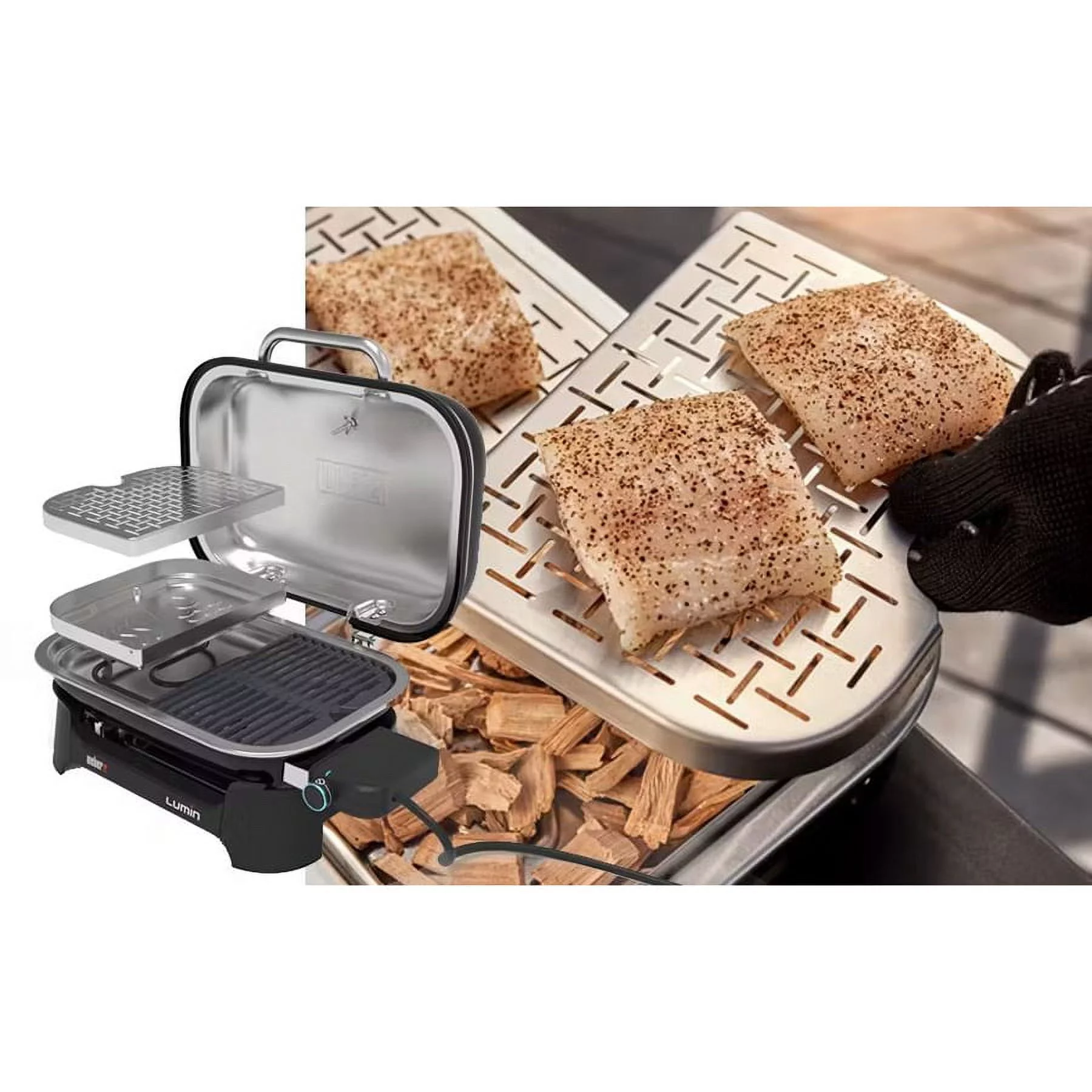 Weber Lumin Electric Indoor/Outdoor Grill, Black, 92010901