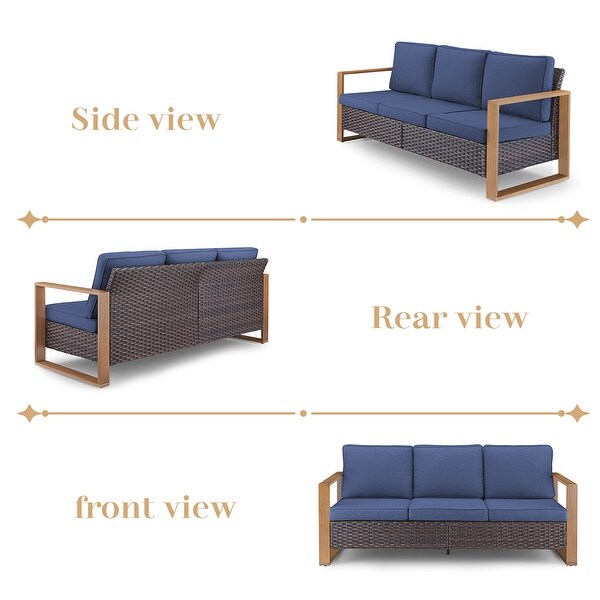 Patio Sofa Wicker High Back Sofa
