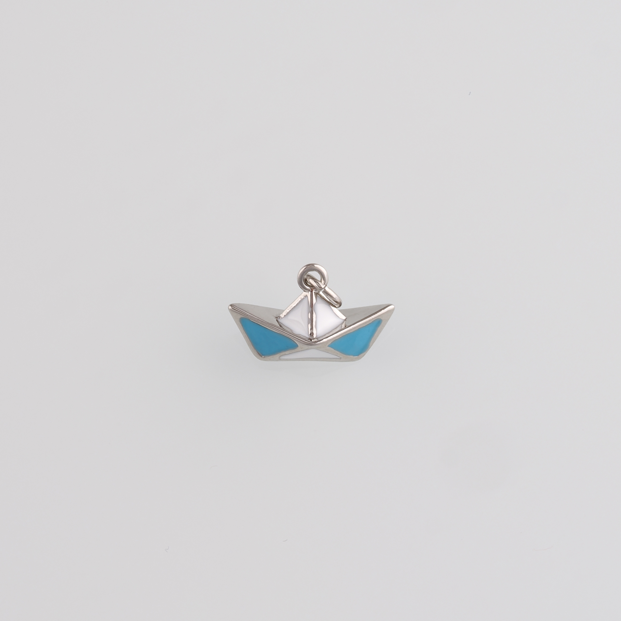 18K Gold Filled Paper Boat Pendant,Origami Charm,Enamel Boat Earrings Necklace for DIY Jewelry Making Supply