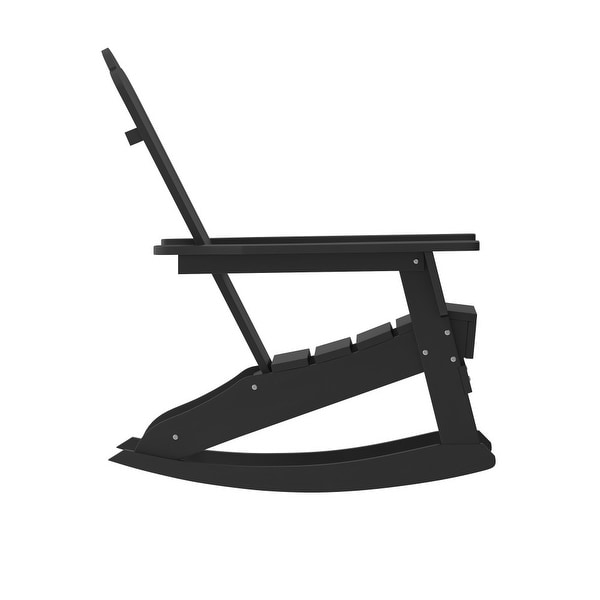 AllWeather Rocking Adirondack Chair with Swiveling Cupholder