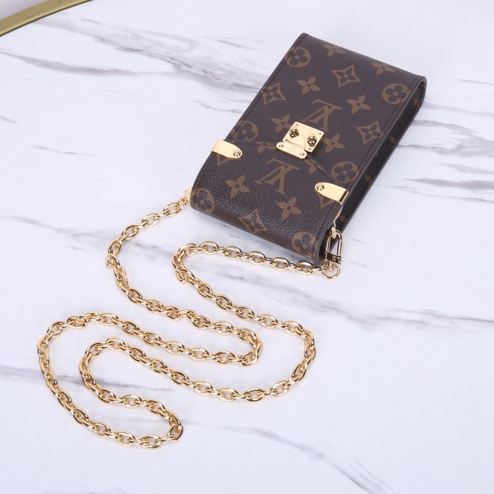 [Premium Quality] – Louis Vuitton Phone Pouch Métis Brown 6.7 Inches N00144