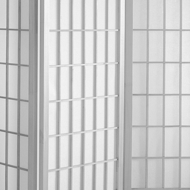 5 Ft Tall Window Pane Shoji Screen White 6 Panels