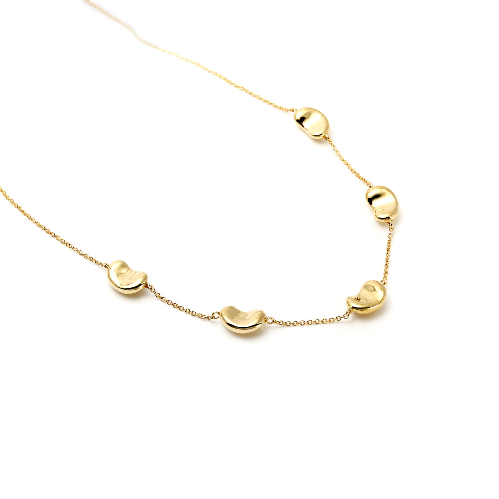 Tiffany & Co. Elsa Peretti Bean 5P Necklace 18K Yellow Gold