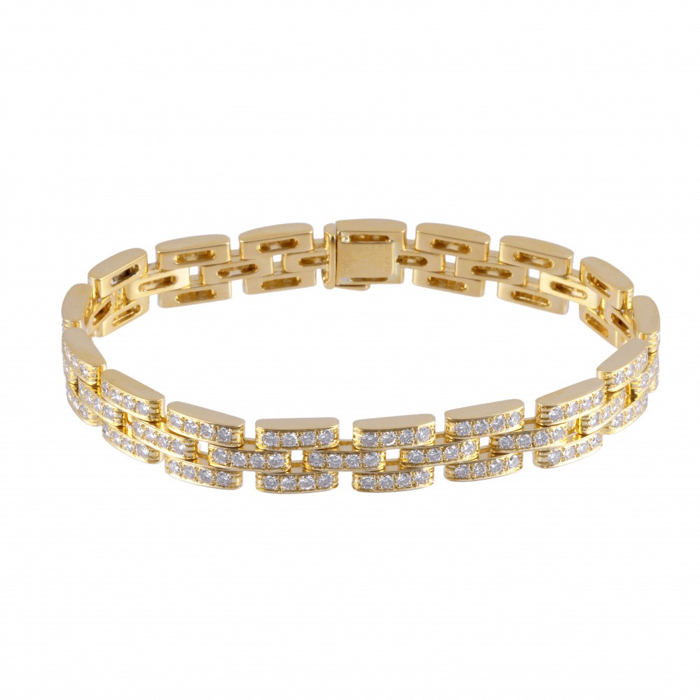 Cartier Mayon Pantale Bracelet 18K Yellow Gold Diamond
