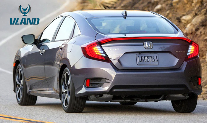 Vland Civic 4dr 2016-2017 Rear LED Spoiler+Taillights