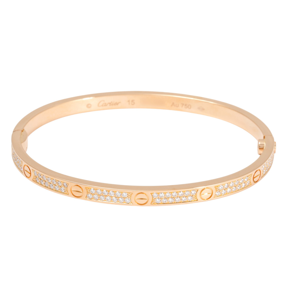 Cartier Love Bracelet Pave 18K Rose Gold Diamond N6726300