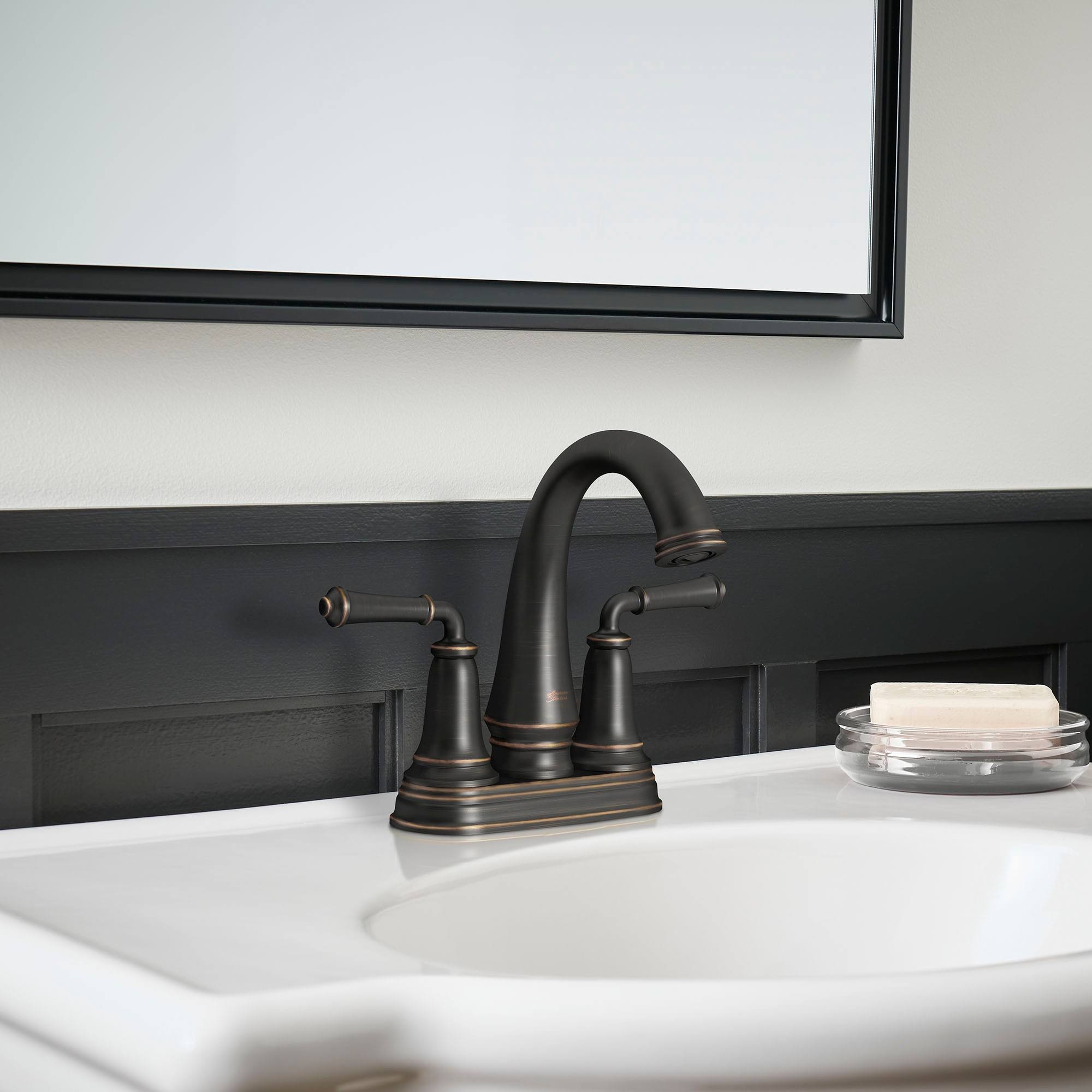 American Standard 7052207.013 Delancey Centerset Bathroom Faucet with Pop-Up Drain, Polished Nickel