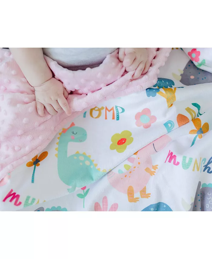 Honey Lemonade Premium Baby and Toddler Minky Blanket - Dinoland Pink