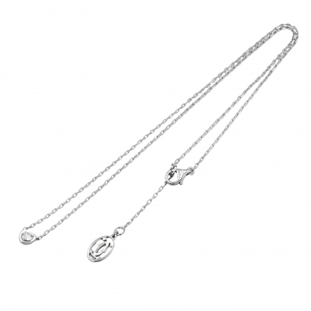 Cartier Damour (diamant Leger) Duhart Necklace 18K White Gold Diamond PI1083