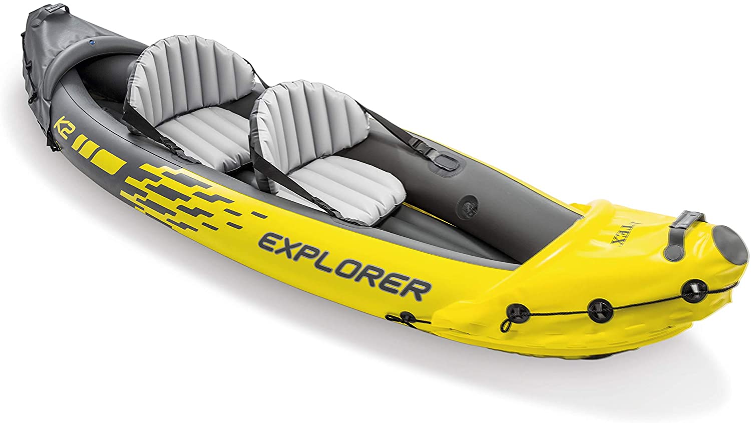 Explorer K2 Kayak�� 2-Person Inflatable Kayak Set with Aluminum Oars and High Output Air Pump