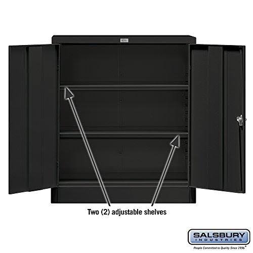 Salsbury Industries Counter Height Storage Cabinet, 42-Inch by 18-Inch, Black