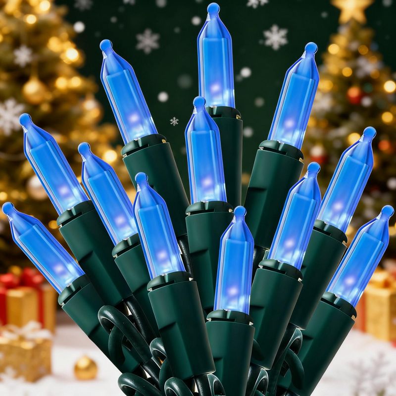 Joyfy 50/100 count LED Christmas String Lights, Xmas Trees Lights with 16.3/26FT Green Wire for Holiday Festival Decoration Indoor/Outdoor Lights