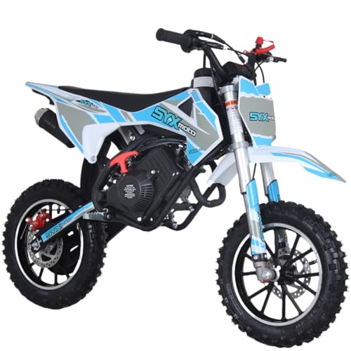 SYX MOTO 58cc Kids Dirt Bike, Gas Powered Mini Bike, 4 Stroke Off-Road Mini Bikes, Trail Bike with Speeds up to 21.75 MPH, Weight Support Up to 143 LBS (Green)