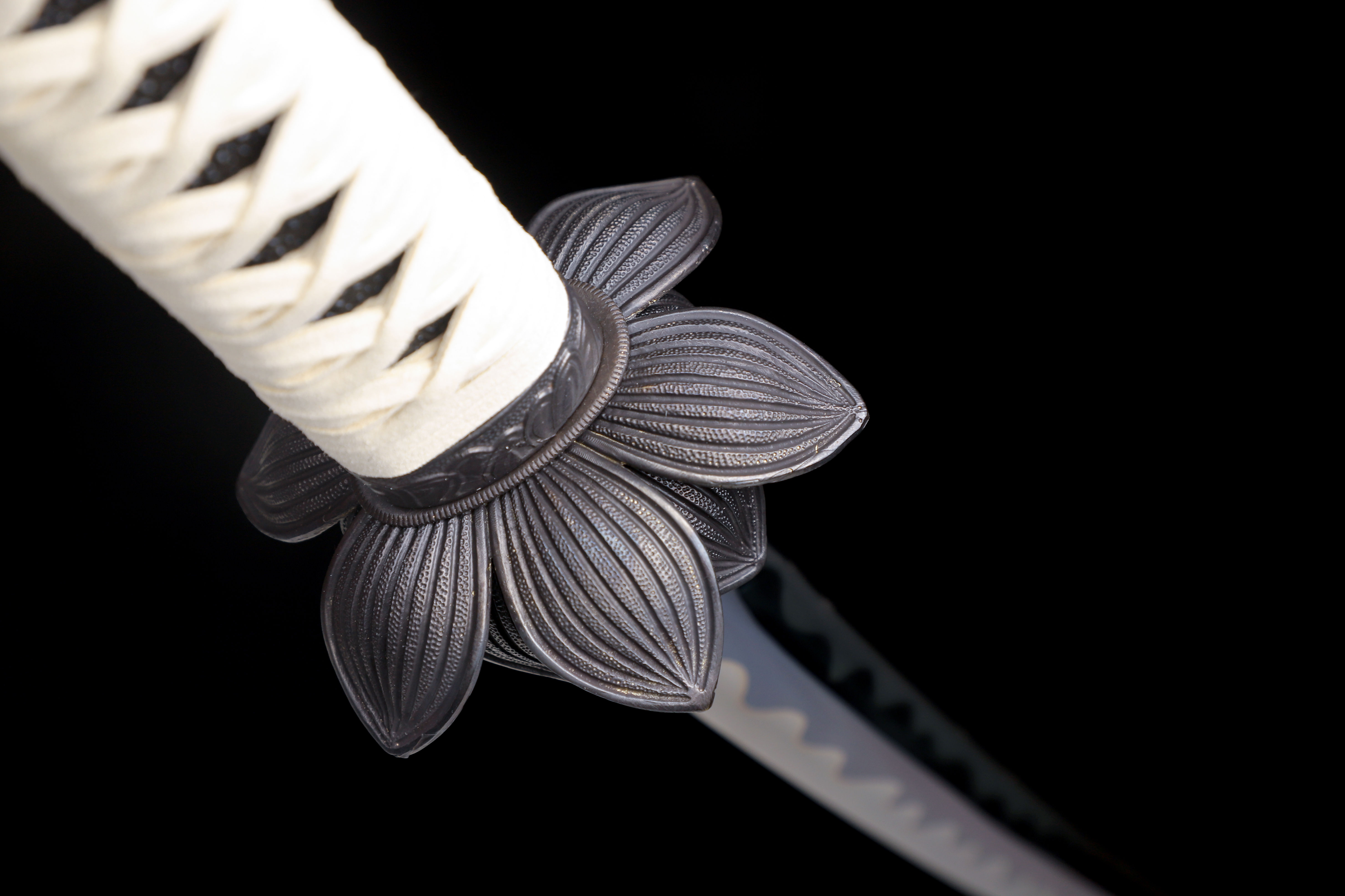 Handmade Katana 9260 Spring Steel Purple Blade Flower Tsuba Full Tang