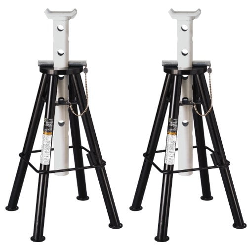 Omega 32107b black high lift jack stand, 10 ton capacity