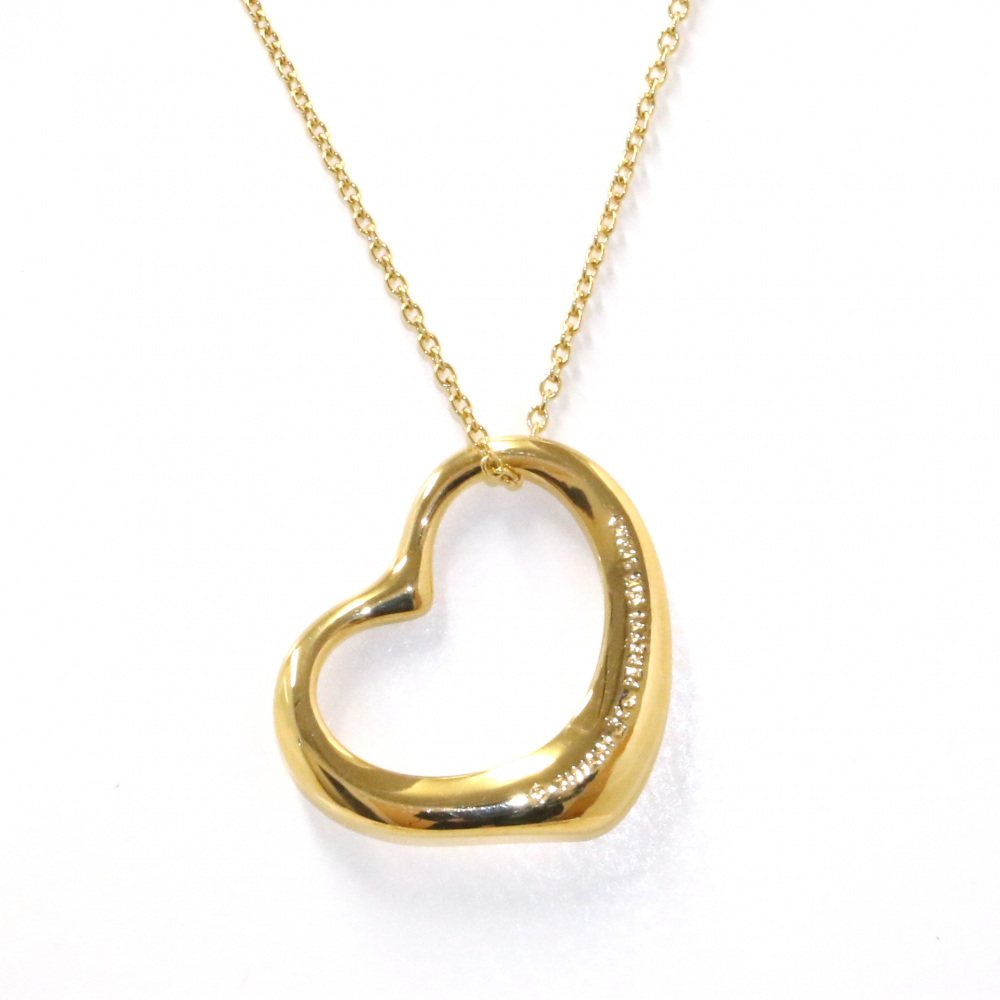 Tiffany & Co. Elsa Peretti Open Heart Necklace 18K Yellow Gold