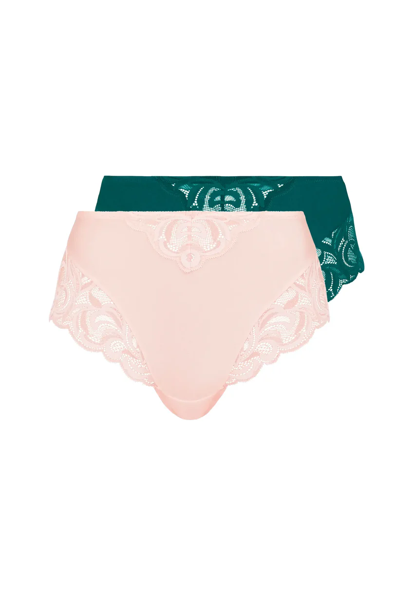 Lot de 2 culottes Carla Vert Epicea et Rose Poudre