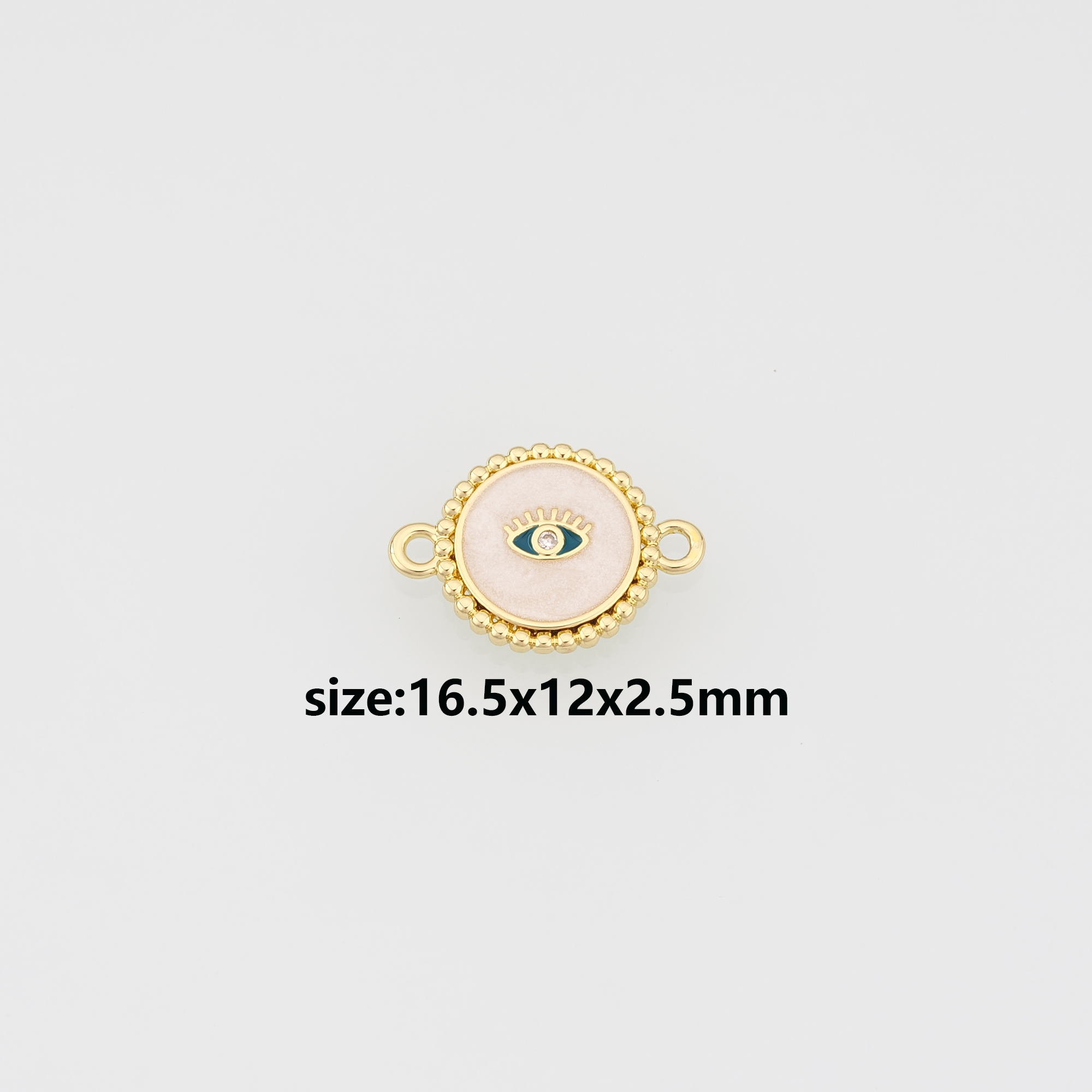 18K Gold Filled Evil Eye Connector,Enamel Evil Eye Charm Necklace Bracelet for DIY Jewelry Making Supply