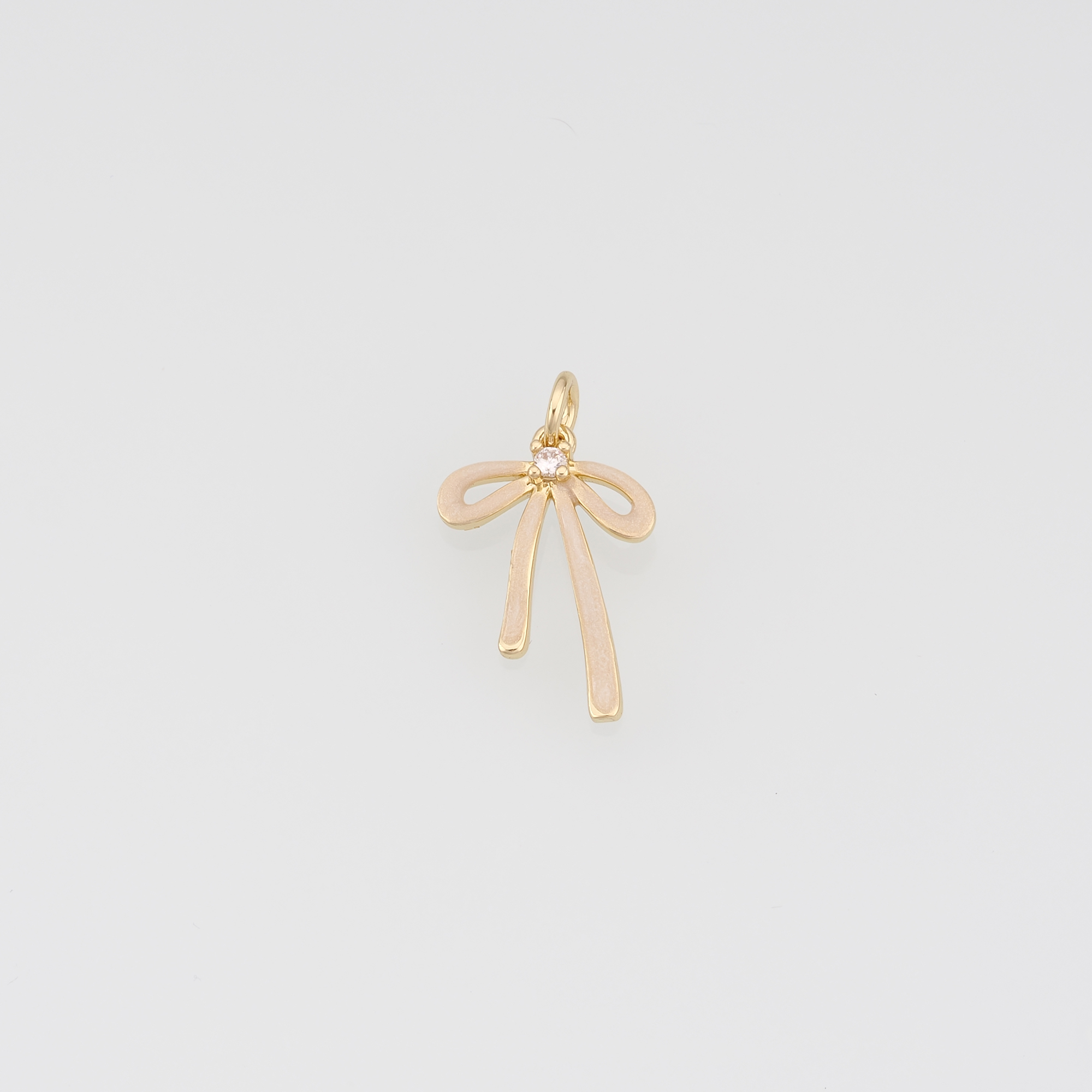 18K Gold Filled Bow Tie Pendant,Enamel Bow Charm Earrings Necklace for DIY Jewelry Making Supply